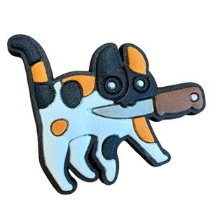 Cat Carrying Knife Croc Charm